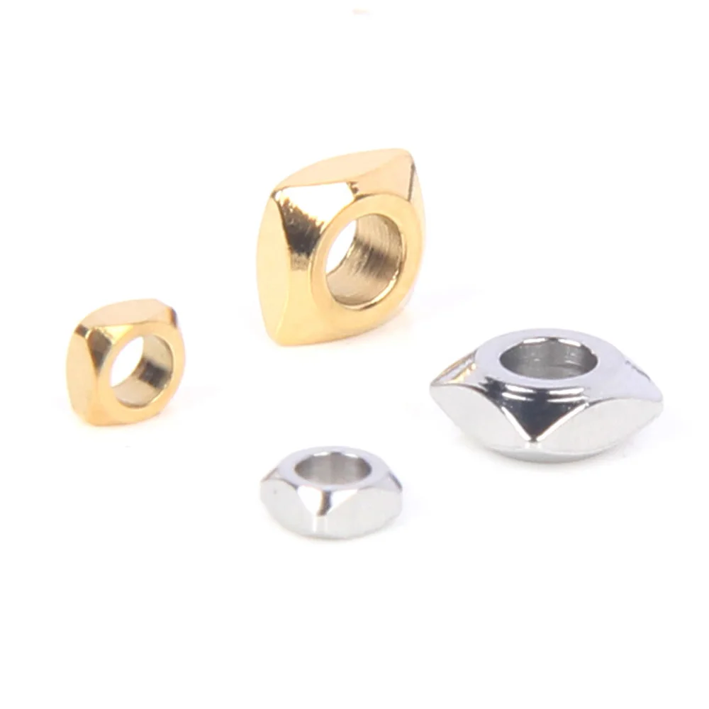 50 Stück Edelstahl-Quadratperlen, lose Perlen für DIY handgemachte Armbänder, halbfertige Schmuckzubehörteile, Großhandel – Detail 7
