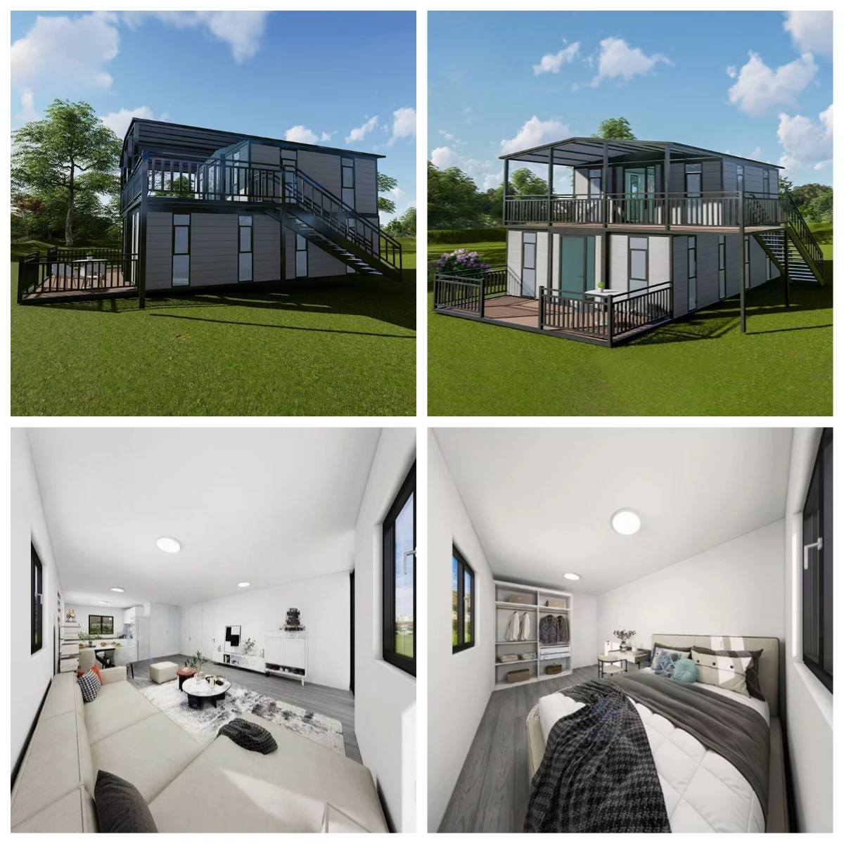 Nuevo Diseño de Casa Prefabricada en Contenedor Expandible de 20 y 40 Pies, 5 Dormitorios en Venta, Casa Móvil de Lujo Prefabricada, Casas Prefabricadas