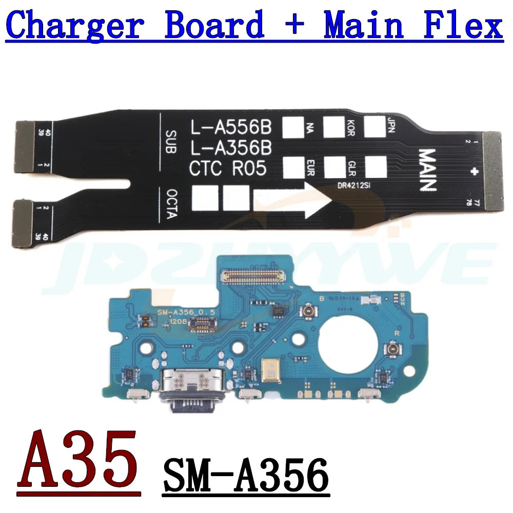 USB Fast Charging Charger Board For Samsung Galaxy A15 A25 A35 A55 5G A155 A156 A256B A356B A556B Main Motherboard Flex Cable