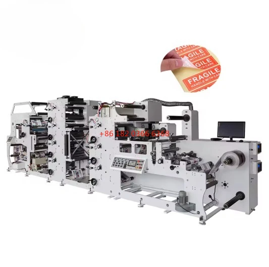 Customized Label Flexo Printing Machine With UV Curing, Slitting And Rewinding For Stickers & Tapes