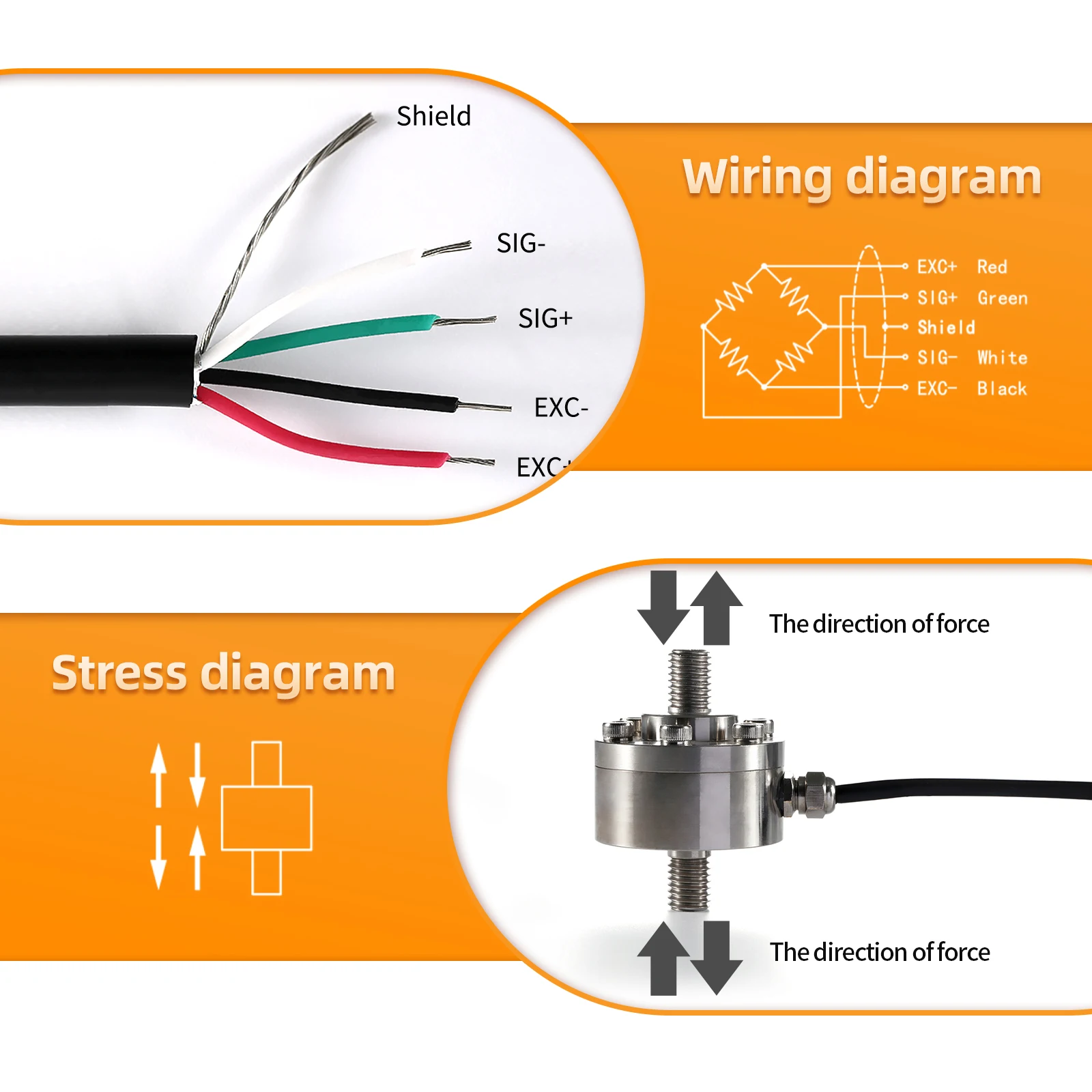 Load Cell Sensor HX711 AD Module Weight Sensor Electronic Scale High Precison Weight Sensor 50KG 100KG 200KG 300KG 500KG 1T 2T