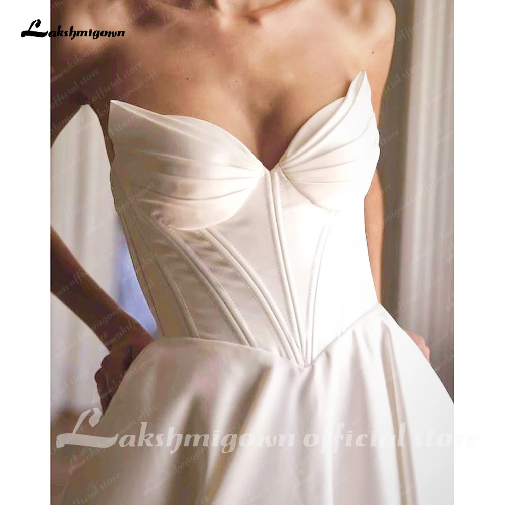 Lakshmigown Klassische A-Linie Weiche Satin-Hochzeitskleider 2026 Vestidos De Novia Strand-Brautkleider Maßanfertigung – Detail 8