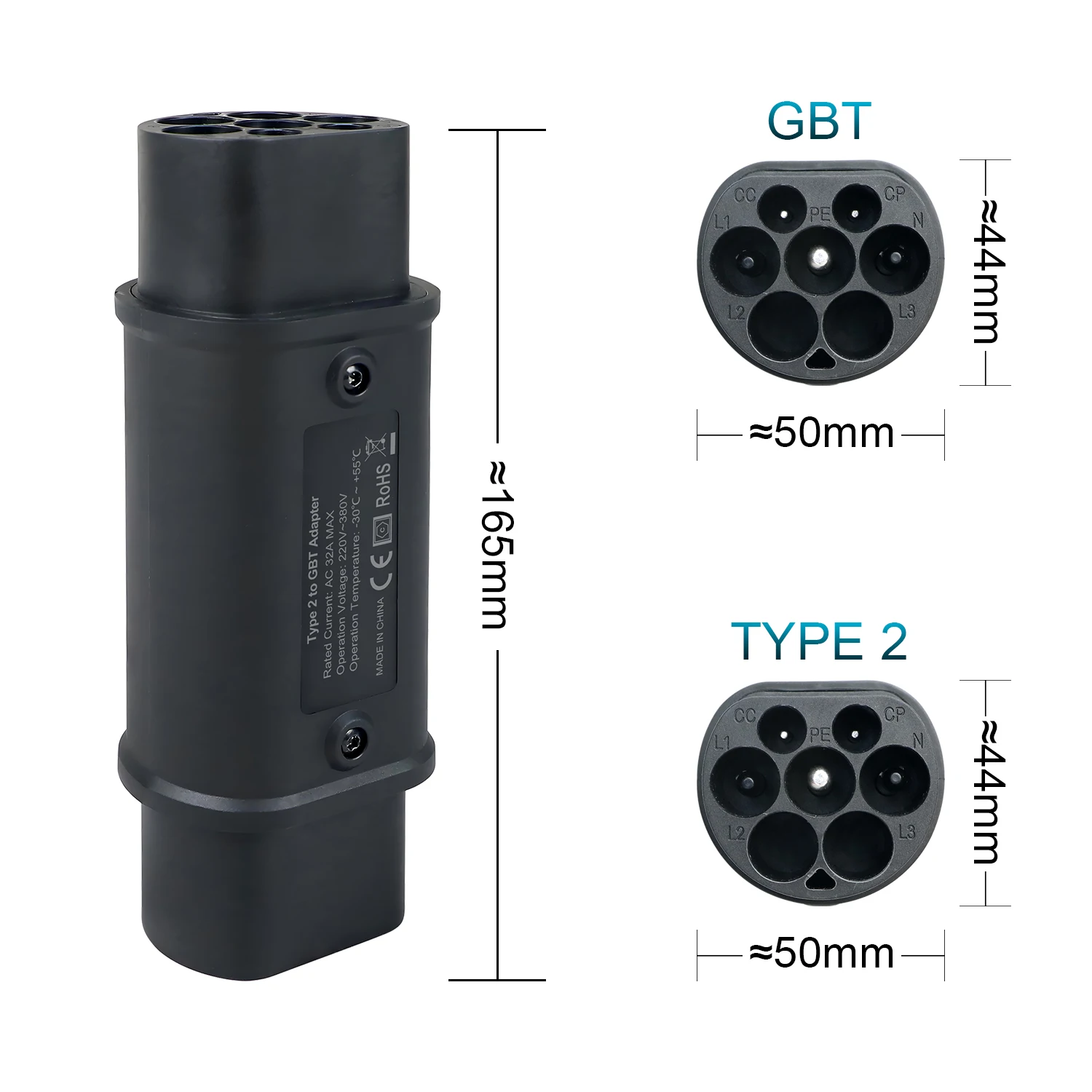 コランキー32A 7.2kw タイプ2 - GBT EV充電器 22kwアダプター 中国GBT電気自動車用コンバーター 家庭用充電