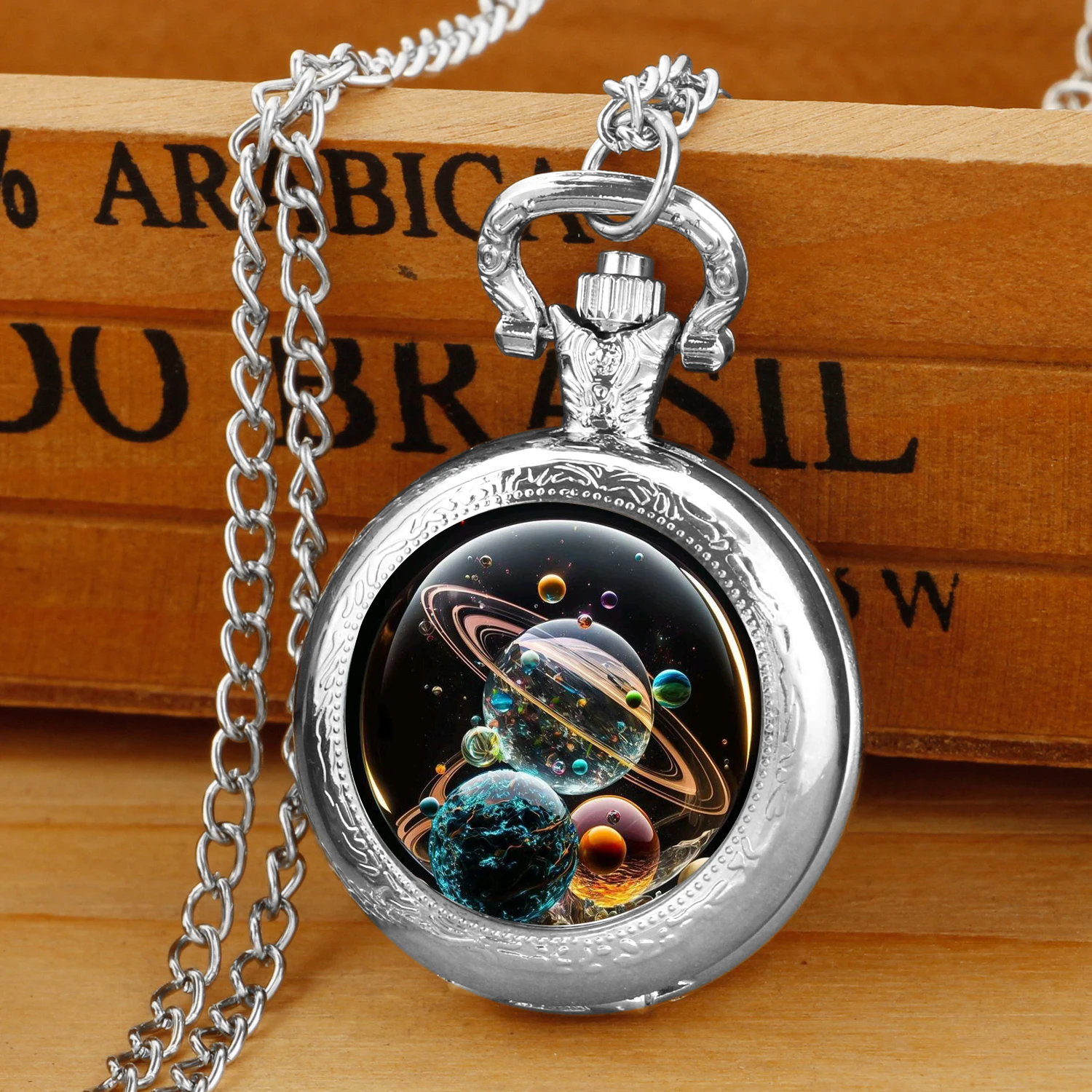 A must-have for interstellar travel! Planet-themed quartz pocket watches are a stylish companion for exploring the universe