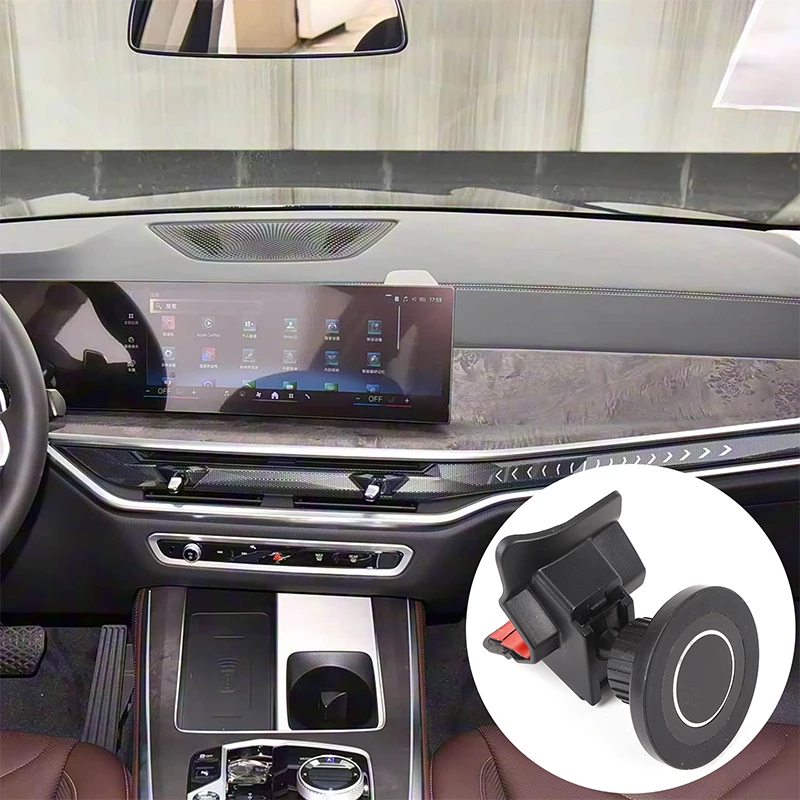 Center Air Vent Right Side Phone Holder Magnetic Holder Dashboard Phone Stand Car Gadgets For BMW X5 G05 X6 G06 X7 G07 2023-2026
