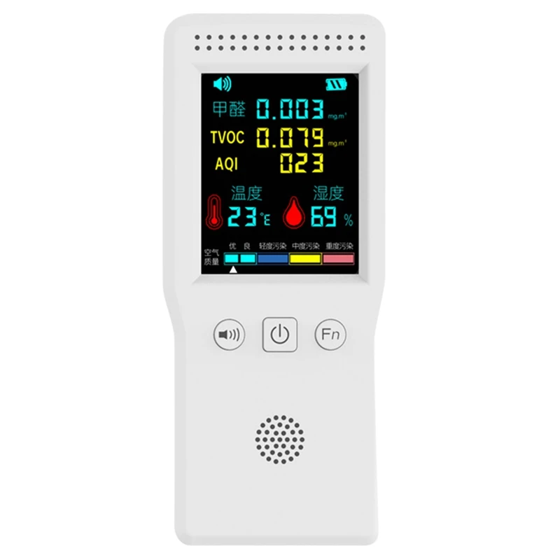 

Co2 Meters Air Quality Detector Air Quality Detector PM2.5 PM10 HCHO TVOC CO2 With Backlight LCD Color Display