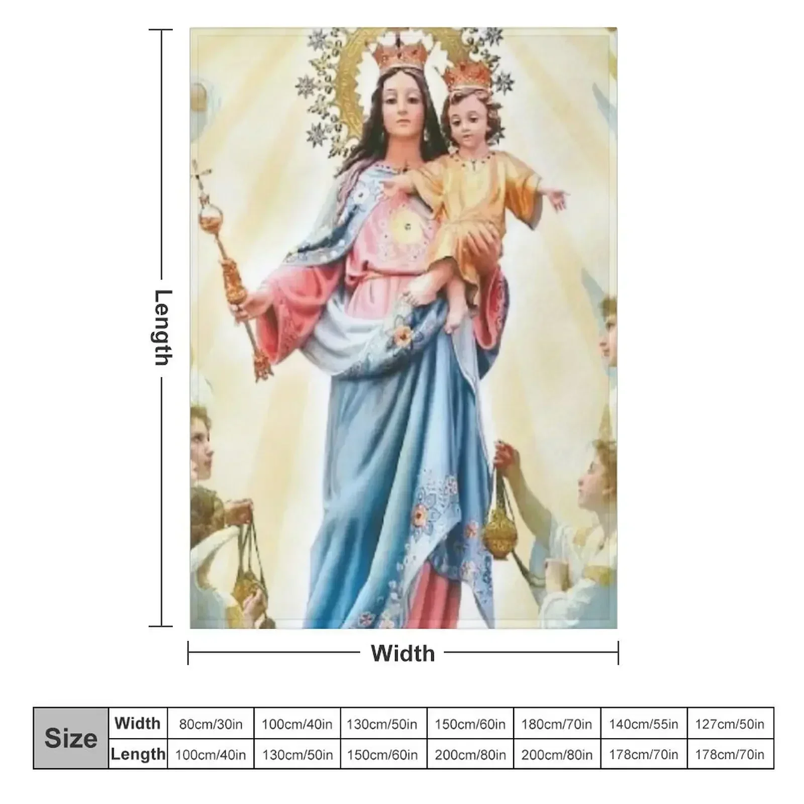 Mary mother of Jesus design Throw Blanket Hairy christmas decoration Decorative Sofa Polar Tourist Giant Sofa Blankets