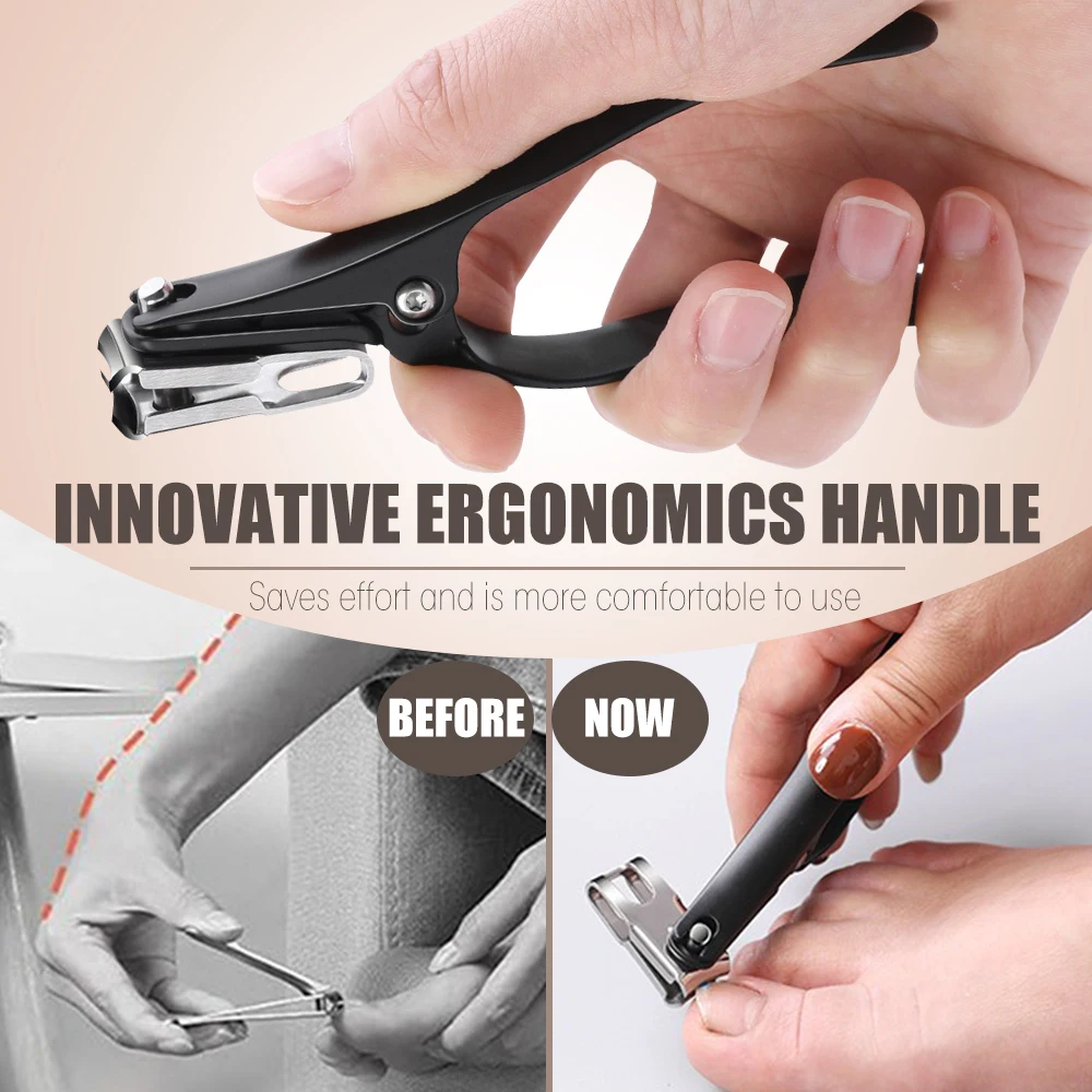 Cortador giratório de unhas e pés, 360 graus, com alça longa, ultra afiado, resistente, cortador de unhas de dedo grande para unhas grossas