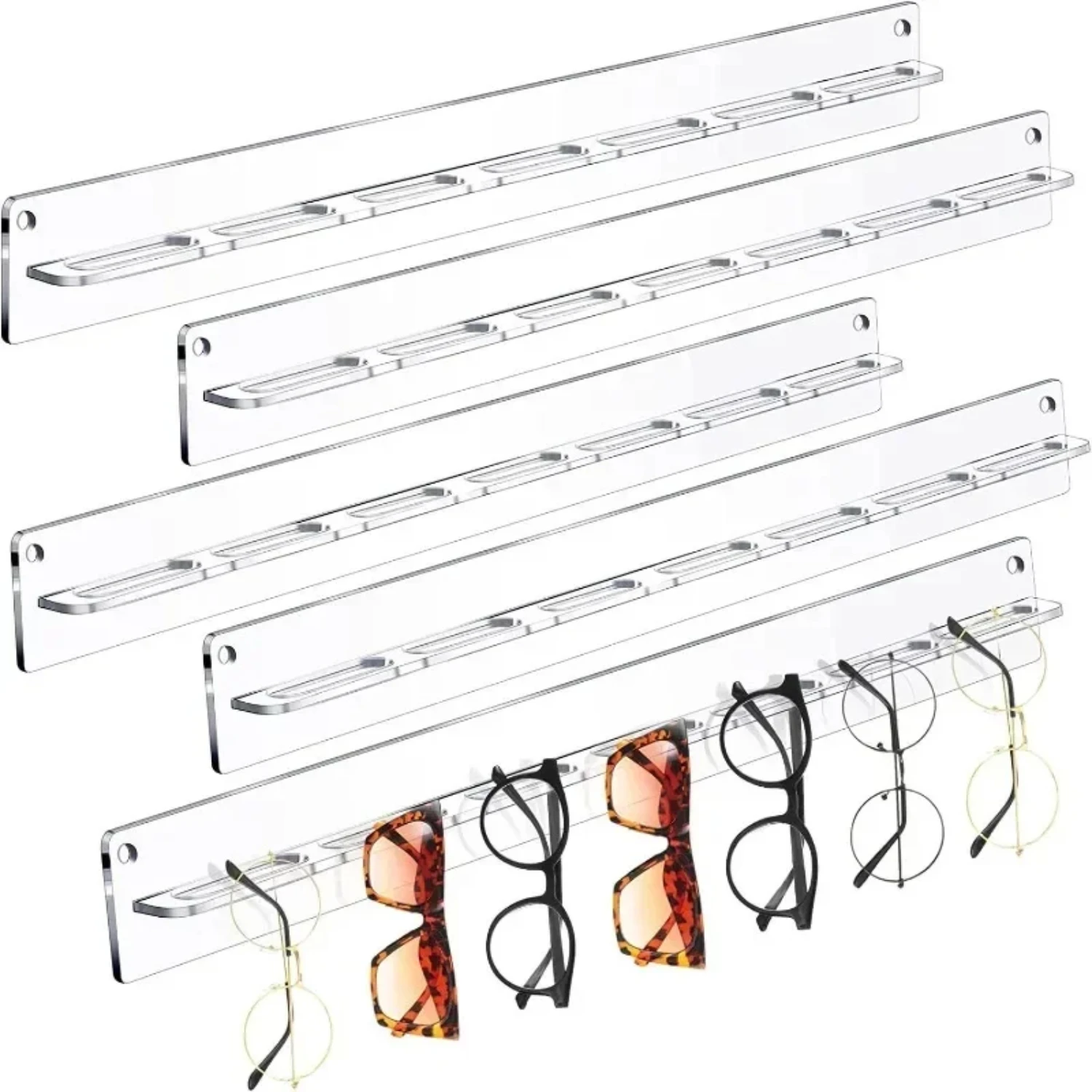 

Stylish Acrylic Eyewear Display Hanger Rack for Jewelry and Sunglasses - Wall Mounted Organizer and Shelf for Eyeglasses