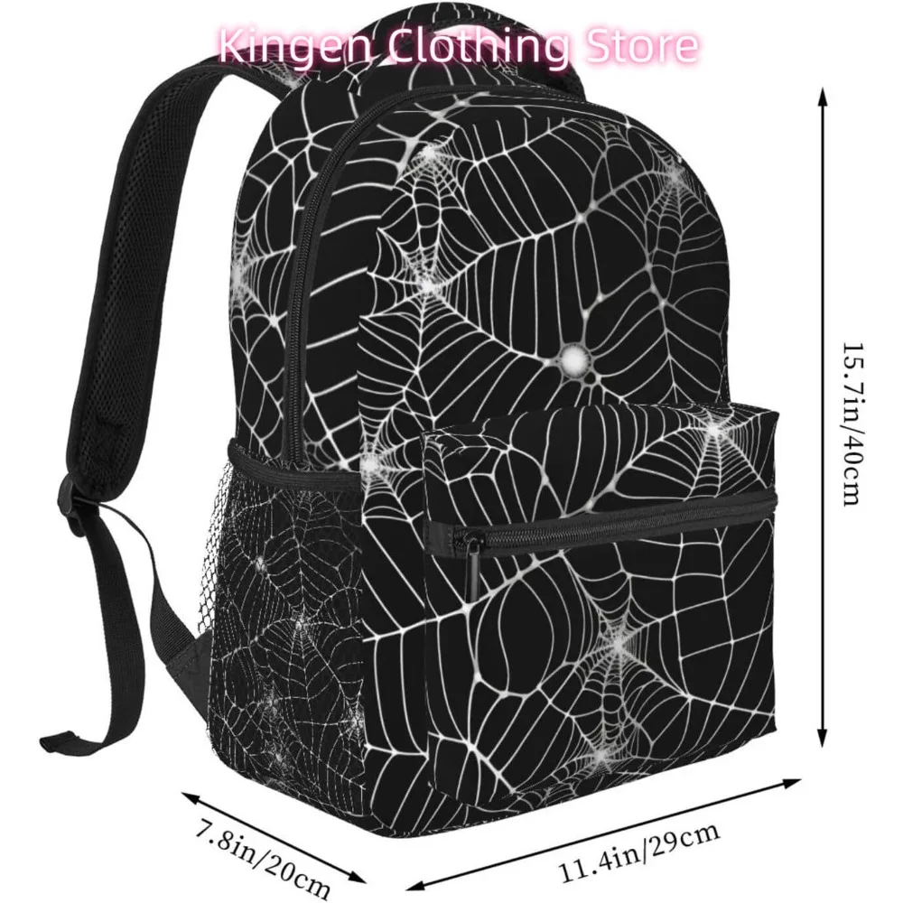 Halloween White Spider Web Lightweight Laptop Backpack Lightweight Multipurpose Travel Casual Daypack Unisex College Backapcks f