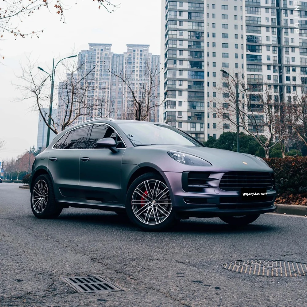 Grey Easy to Install Car Wrap Stretchable Removable Auto Vinyl Premium PET Bubble-Free Paint Protection