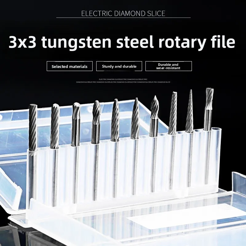 

Carbide Rotary File Tungsten Steel Grinding/ Round Small Woodworking Electric Grinding Head/ 3mm Handle Electric Grinding Cutter