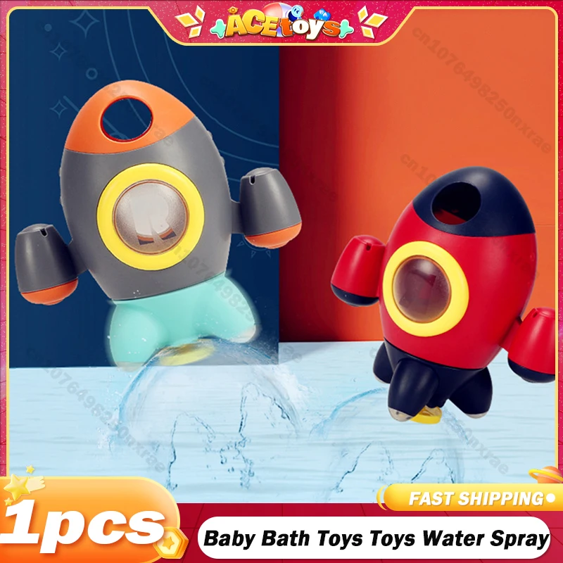 

Baby Bath Toys Toys Water Swimming Spray Rotating Rocket Shower Submarine Rockets Fountain Bathtub Playing Summer Toys for Kids