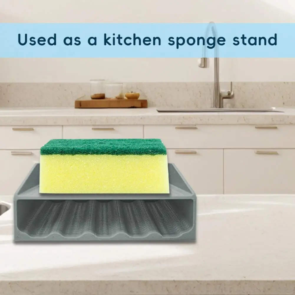 

Easy-to-clean Sponge Organizer Plastic Sponge Organizer Double-layer Sponge Stand for Kitchen Bathroom for Countertop