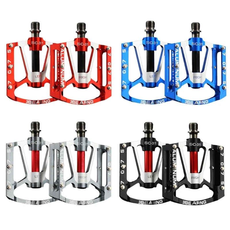 3 Bearings Light weights Bicycles Platform Pedals Strong Aluminum Alloy Bicycles Flat Pedals Mountain Bicycles Pedals