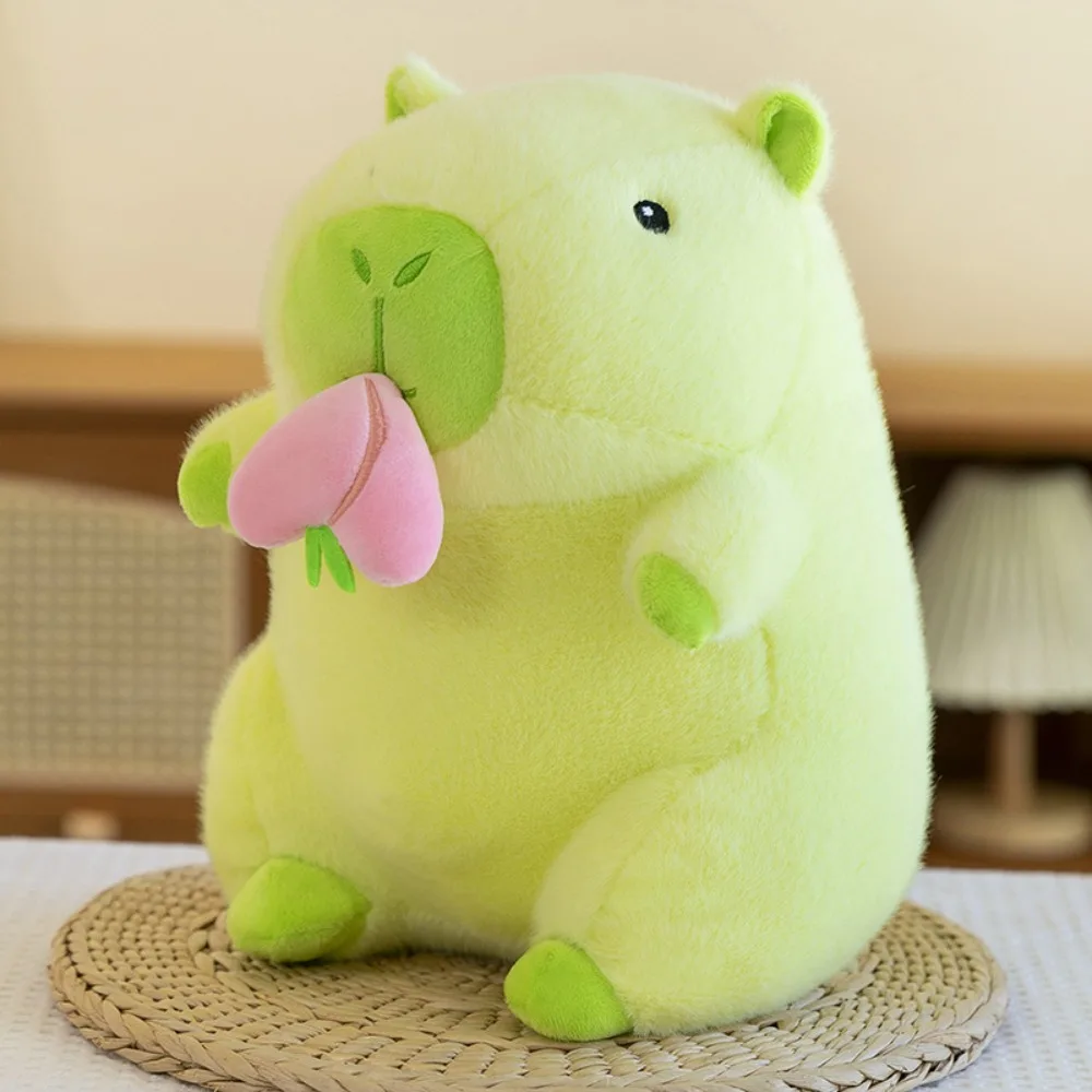 

Eat Fruit Honey Peach Capybara Plush Toy Animal Simulation Stretchable Capybara Doll Cartoon Soft Capibara Anime Fluffty Toy