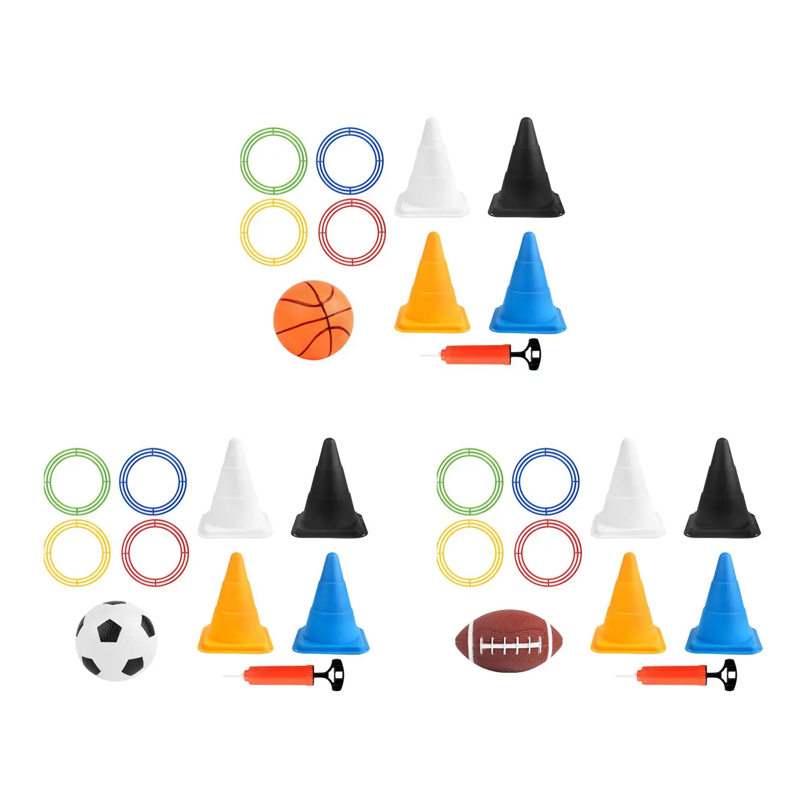 Sports Cones Throwing Hoop Toy, Portable, Agility Field Marker Cones Toss Party Game for Games Team Games Easy to Set up