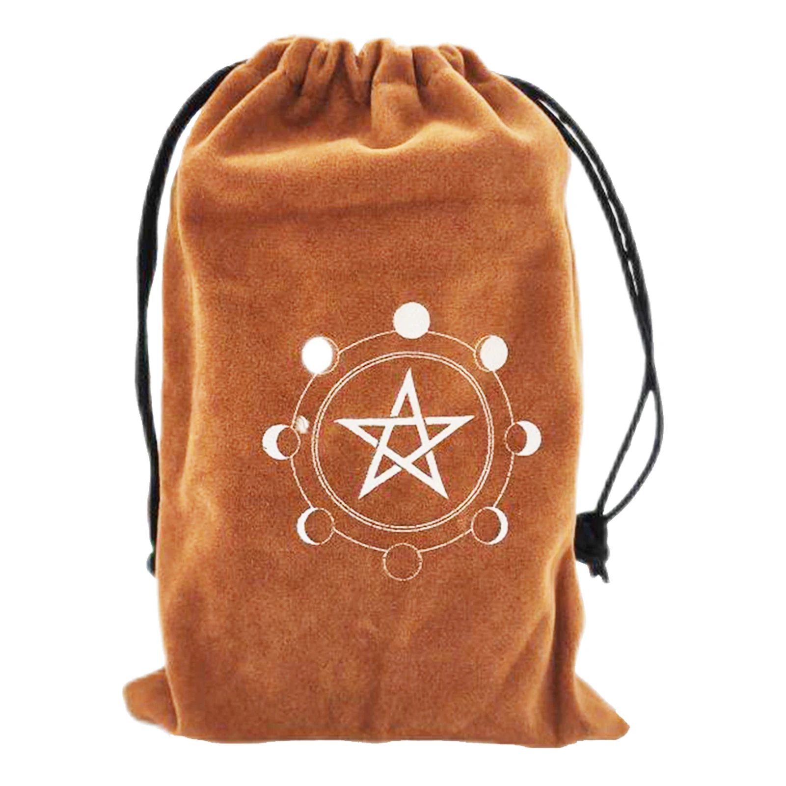 Moon Star Printed Tarot Bag Storage Pouch with Drawstrings for Tarot Enthusiasts Velvet Pouch for Tarot Card Runes Storage