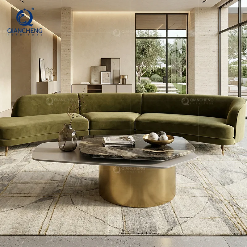 &* Light Luxury Special-Shaped Marble Coffee Table High-end Sense Italian Style High-end Villa Hotel Living Room Furniture2026 N