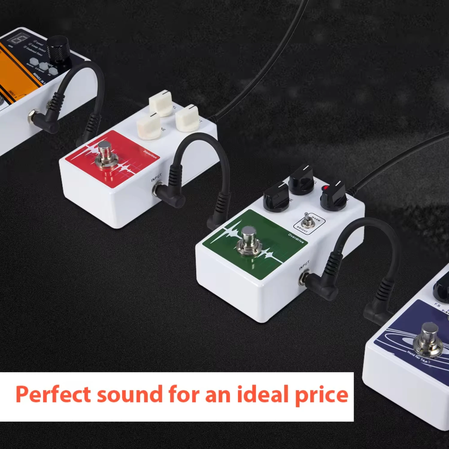 New Guitar Effect Pedal Cables Instrument Patch Cord 15cm 1/4 Inch Right Angle TS Plug PVC Jacket, 6pcs/pack