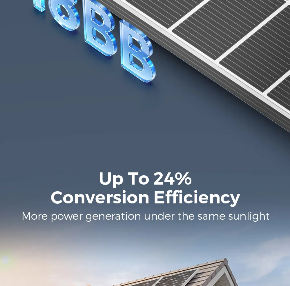 RVPOZWER 800W Rigid Solar Panels 18BB N-Type Mono Cells 24% High Efficiency PV Power for Home RV Charge System Outdoor Off-Grid Camping Wholesale