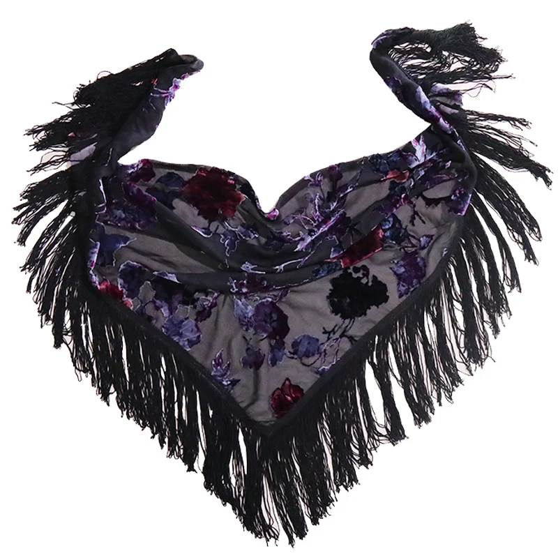 Danza Flamenco ahueca hacia fuera la perspective tridimensionnelle Jacquard chal de terciopelo verdadero entrepierna TwielBK402