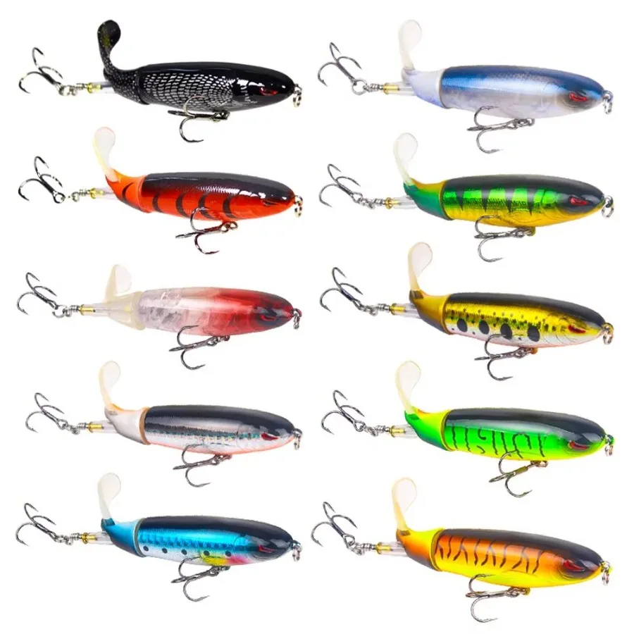 

20pcs 1set 13g 35g Topwater Fishing Lures Set Of 20 Popper Bait With 3D Eyes ABS Plastic Hard Baits For Bass Pike