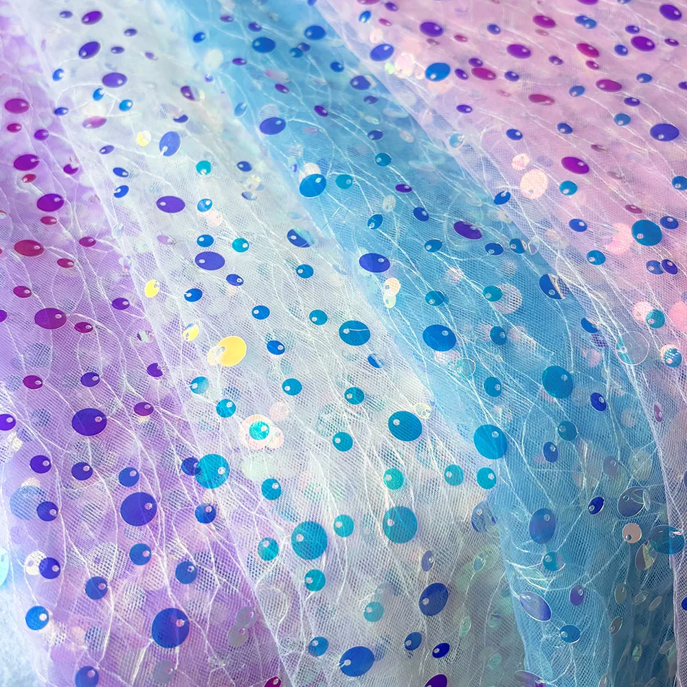 Rainbow Metallic Mesh Embroidery Cloth for Handmade Performance Dresses Photo Backdrops DIY Bows (Trending Craft)