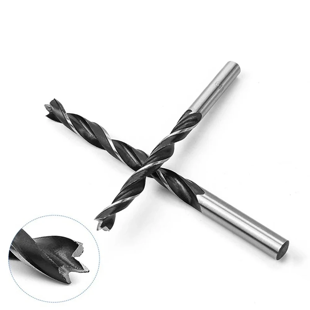 7Pcs สามจุดไม้ Mata Bor เกลียว Twist Mata Bor ชุด3/4/5/6/7/8/10Mm Round Shank งานไม้ Bor Listrik เครื่องมือ