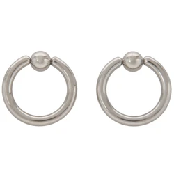 1 Pair Stainless Steel Captive Bead Ear Rings Hoop BCR Studs Piercing Jewelry Steel Color, 4g(5mm)X16mm