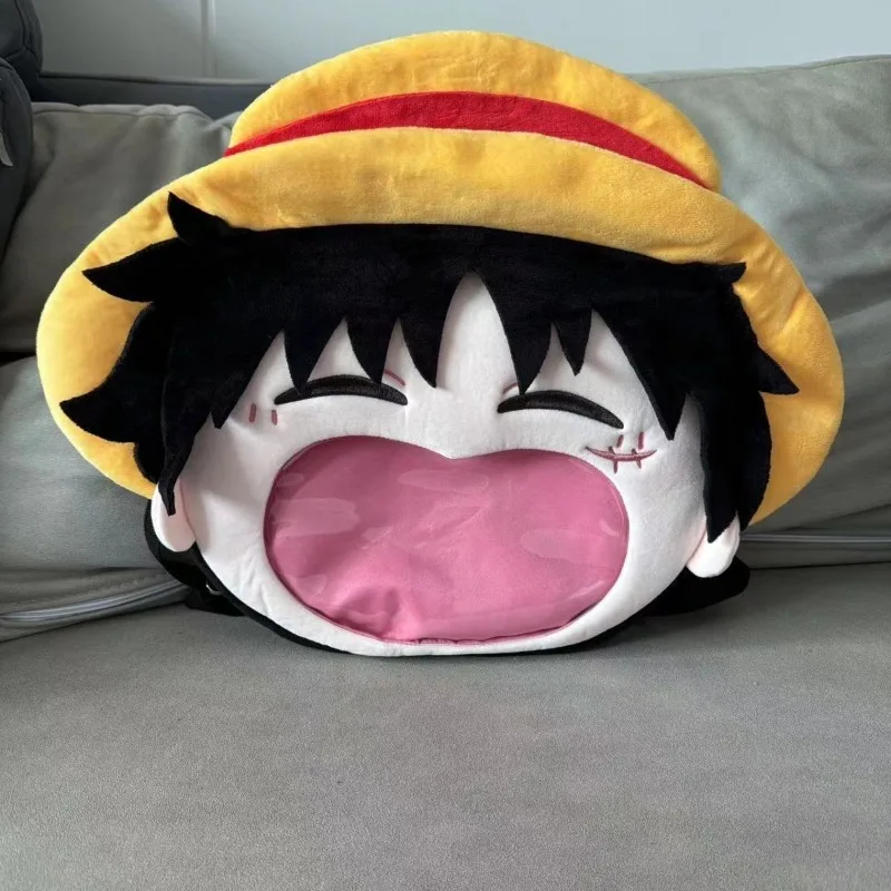 One Piece Luffy Animation Peripheral Creative Cartoon Cute Q Version Image Big Mouth Backpack Crossbody Bag Gift for Friends