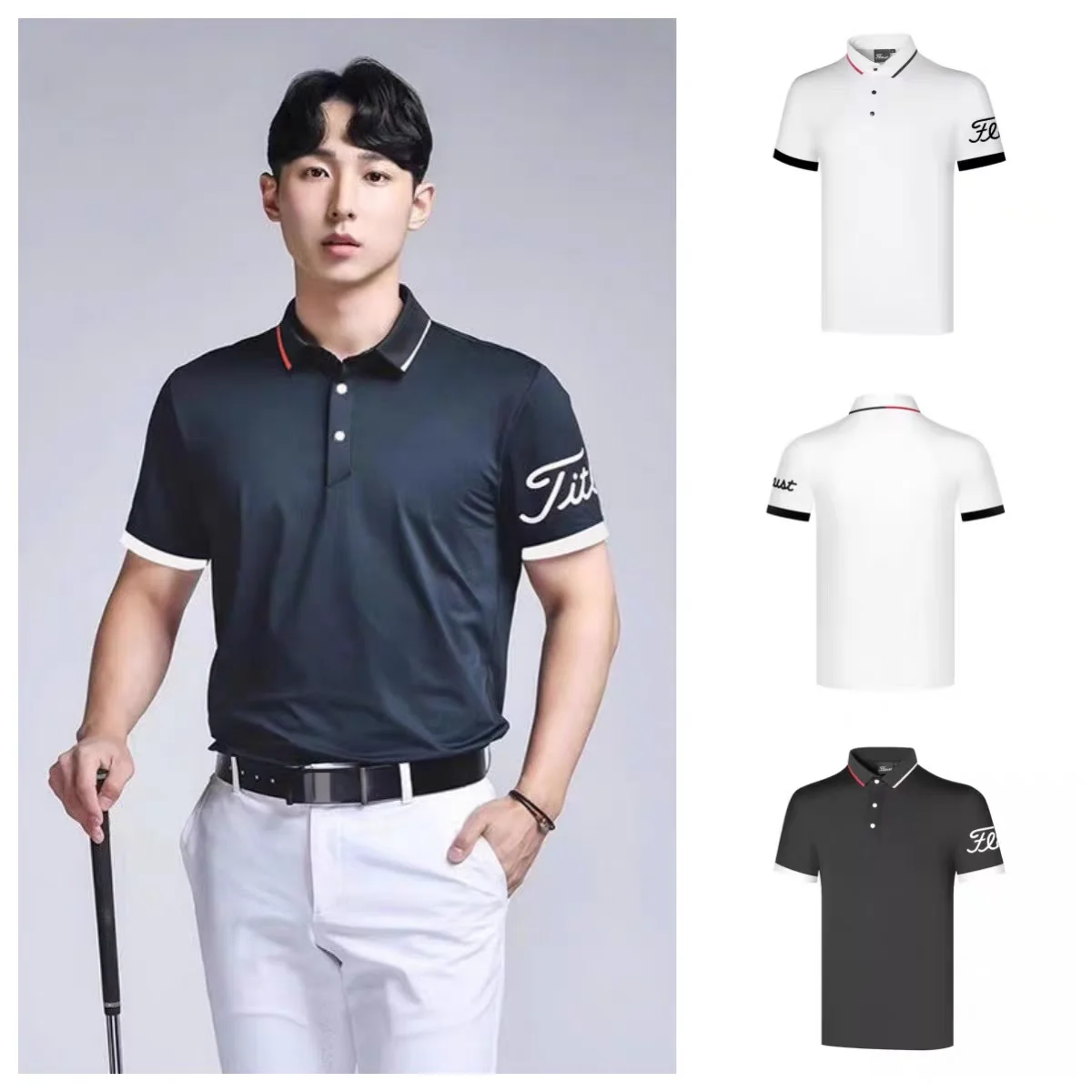 

Golf Apparel Men's Short-Sleeve Polo Shirt 2025 Summer Breathable Quick-Dry Polo Shirt