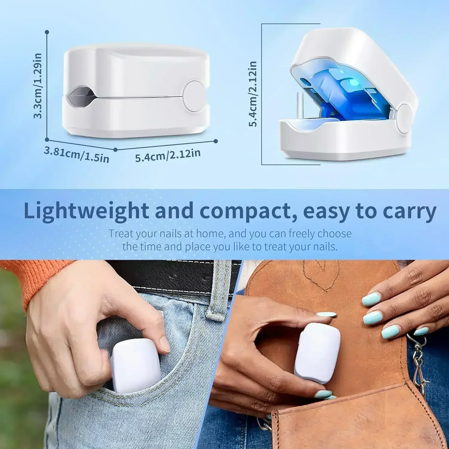 Nail Fungus Remedy LED Light Device, solução eficaz conveniente unha fungo para unhas dos pés, danificados e descoloridos e Thic