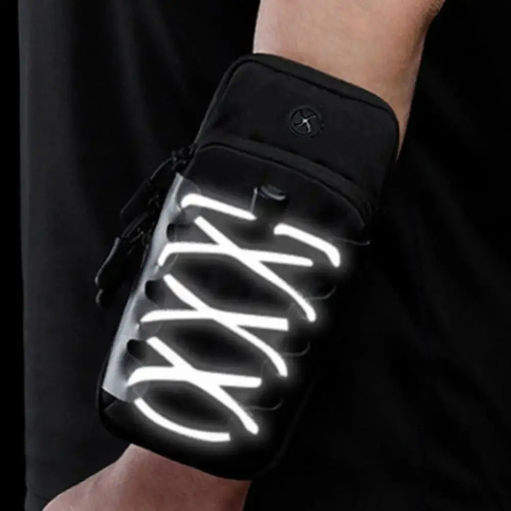 

Double-layers Running Phone Bag Adjustable Protective Wrist Phone Bag Dustproof Fall Prevention Sports Arm Bag Sports