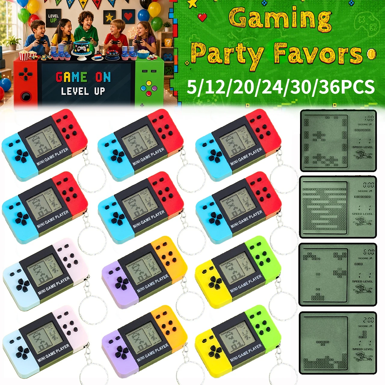 Video Game Party Favors Tetris Games Console Keychain Mini …