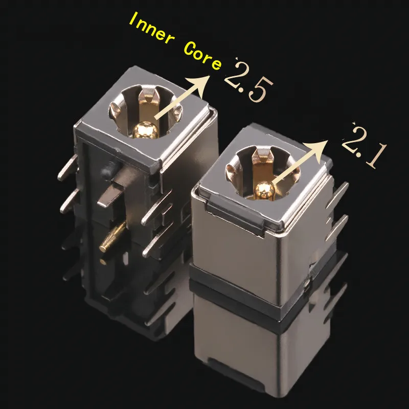 10PCS DC-007B Power Female Socket: Monitor/Laptop Charging Port with 5.5*2.1/2.5mm Core, 6-Pin Plug-in Board, 091