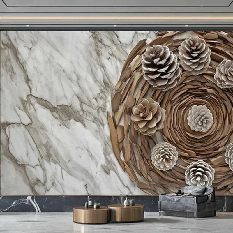

Modern Style Photo Mural Art Decor 3D Embossed Marble Pattern Wallpaper Living Room Bedroom Background Wall Painting Paper