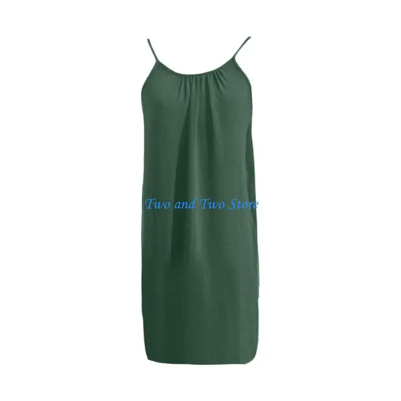 HX6F Backless Cami Dresses for Women Cami Lounge Dress Backless Color Sleeveless House Dress Long Sundress