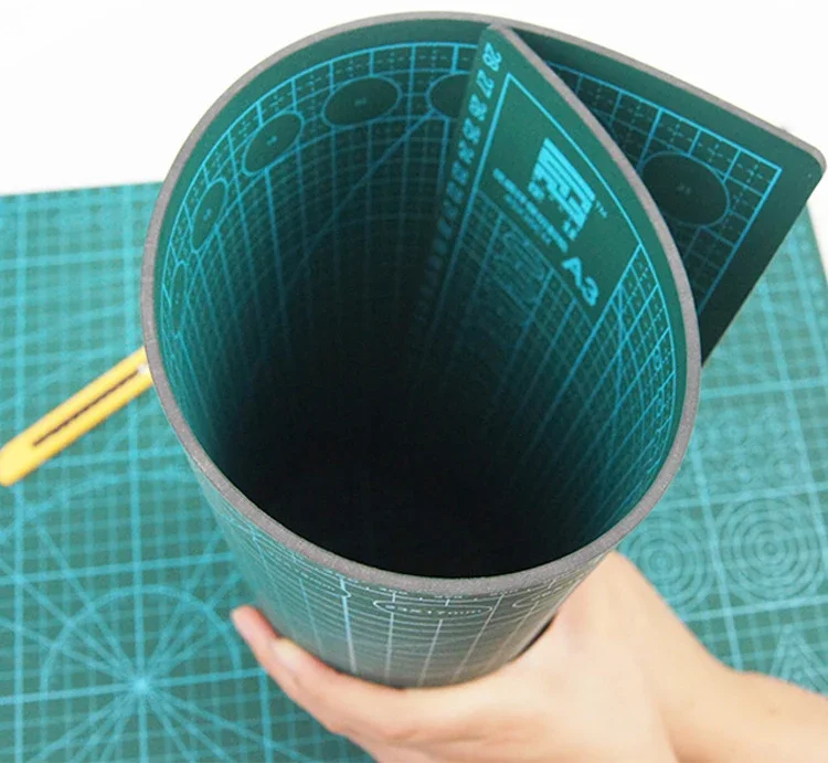 Double Sided PVC Folding Scraper Pad A2 A3 A4 A5 Size DIY Dark Green Carving Pad Self Repairing Compound Cutting Board