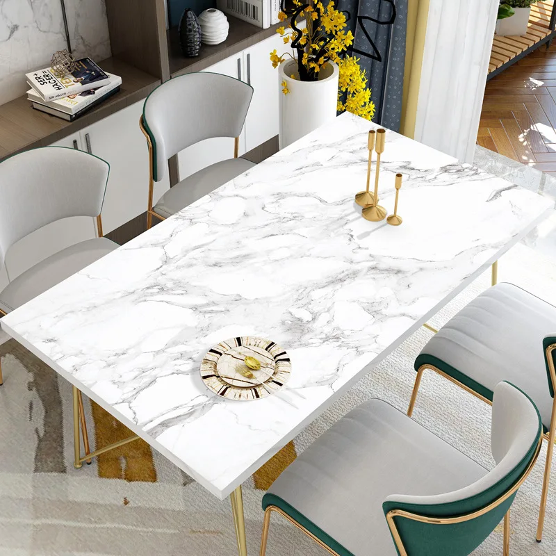 New Arrive Black and White Marble Pattern Soft Glass Table Cloth Leather Texture Table Cover Mat Kitchen Home Living Room Decor