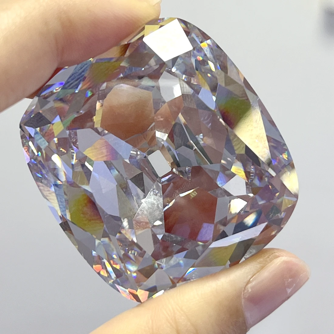 40.8x45.4mm Cushion Cut Cubic Zirconia White Cullinan Zircon Stone Synthetic CZ Loose Gemstone