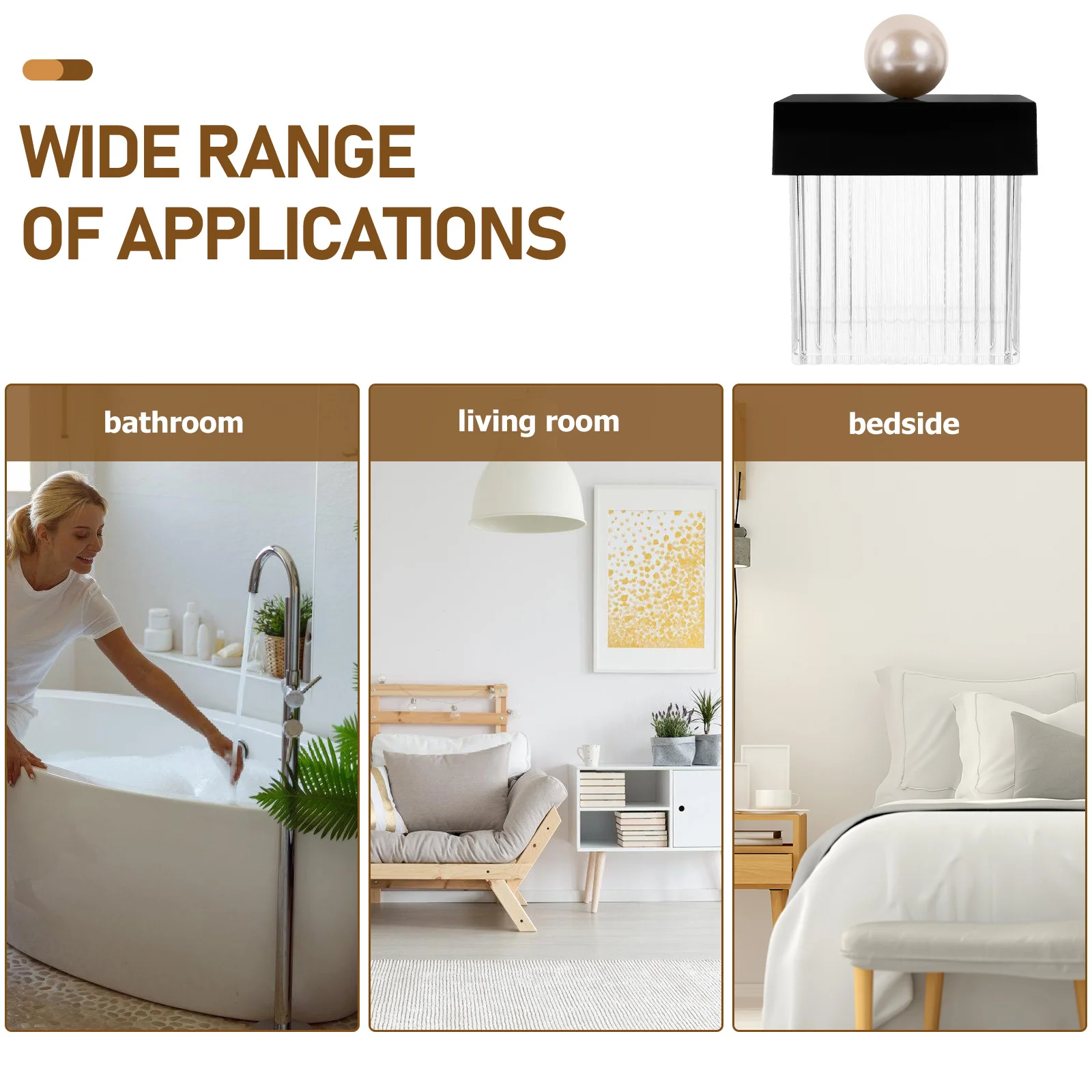 صندوق تخزين أكريليك منظم شفاف لمسحات القطن وسادات المسواك وإكسسوارات المكياج وسطح المكتب وغرفة المعيشة والحمام