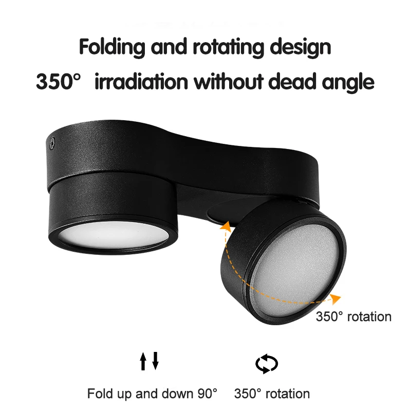 Foldable COB LED Surface Mounted Downlights Dimmable Ceiling Lamps 13W/24W/30W Nordic Spot Lights for Livingroom Foyer Bedroom