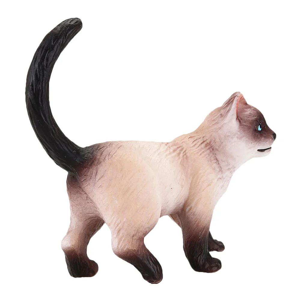 Siamese Cat Ornament Animal Model Desktop Plastic Solid Children's Toy Cognitive Home Decoration Plaything