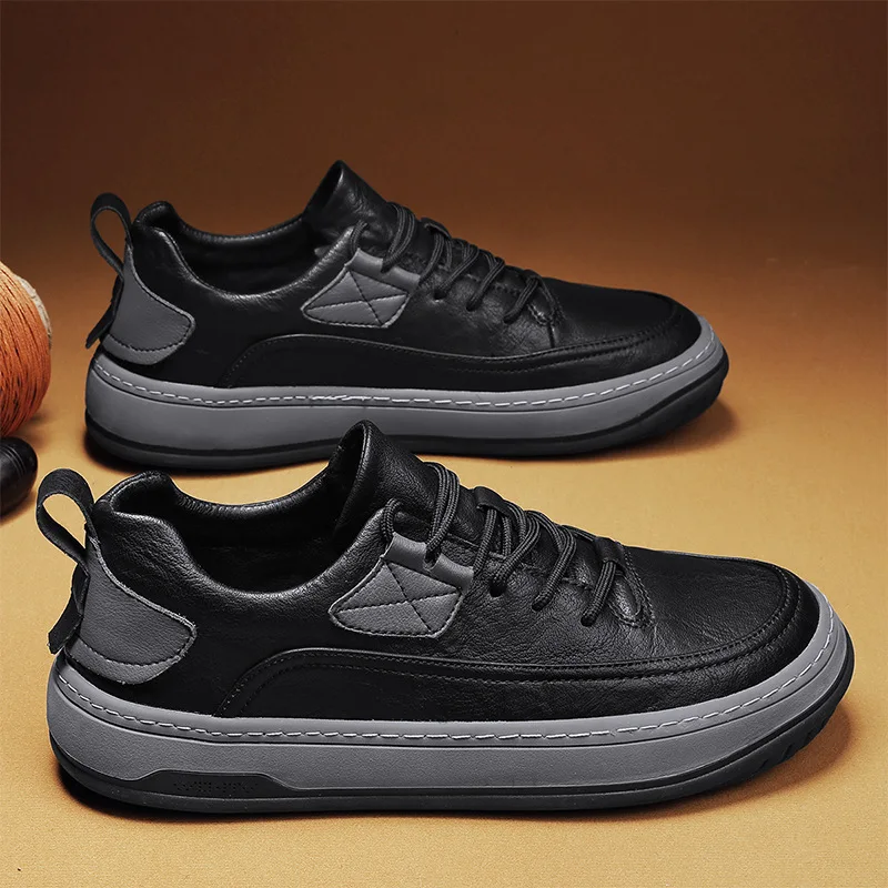 

Men Casual Shoes Classic Leather Fashion all-match Men Wear-Resistant Sneakers For Men Walking Shoes New Comfort Flat Shoes Male