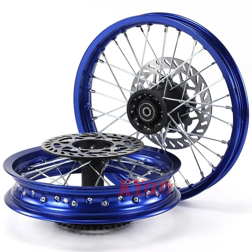 Front 1.40x14 rear 1.85-12 inch aluminum alloy wheels, suitable for KAYO HR-160cc TY150CC dirt pit bike 12/14  motorcycle