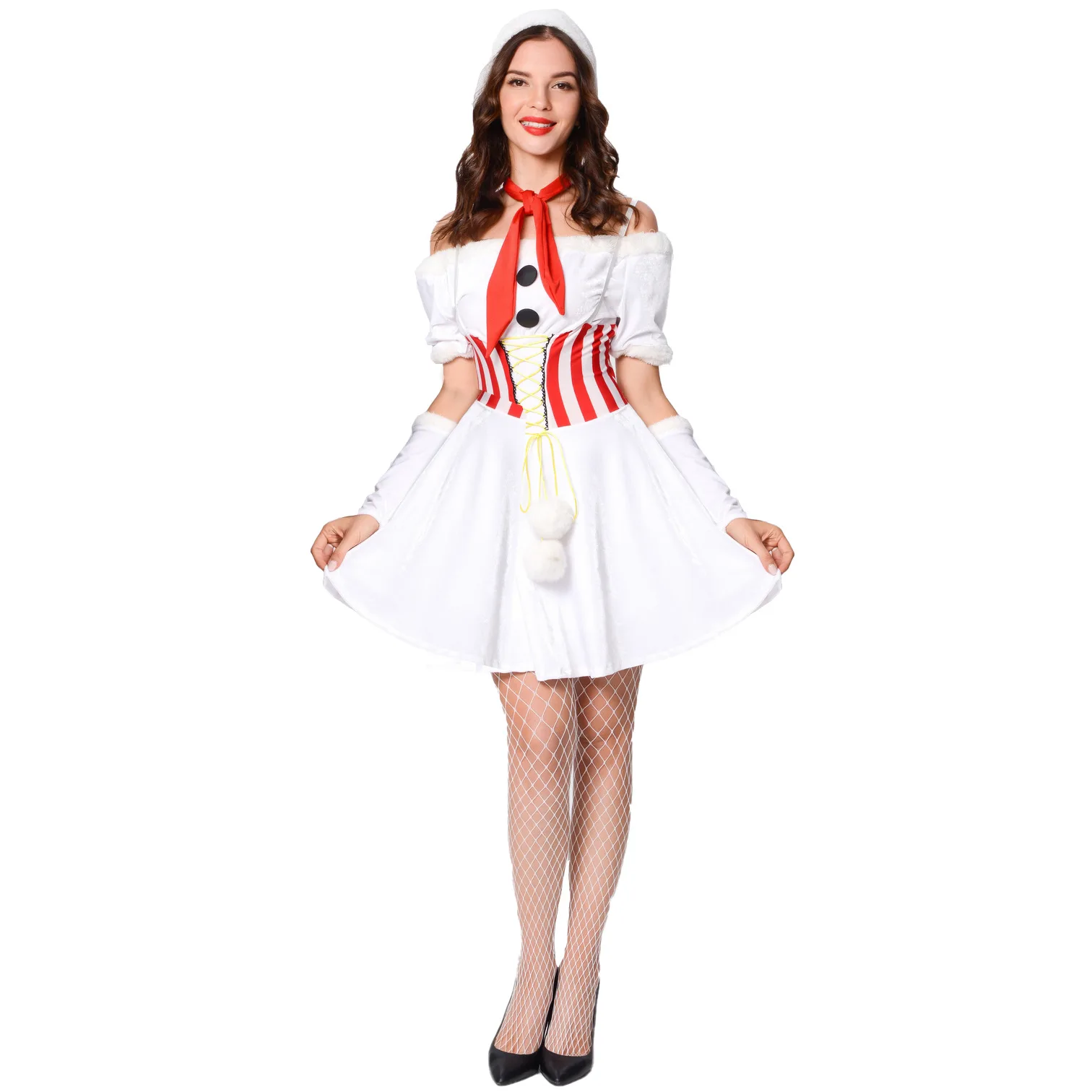 2023 White Snowman Christmas Costume for Cosplay and Stage Performance