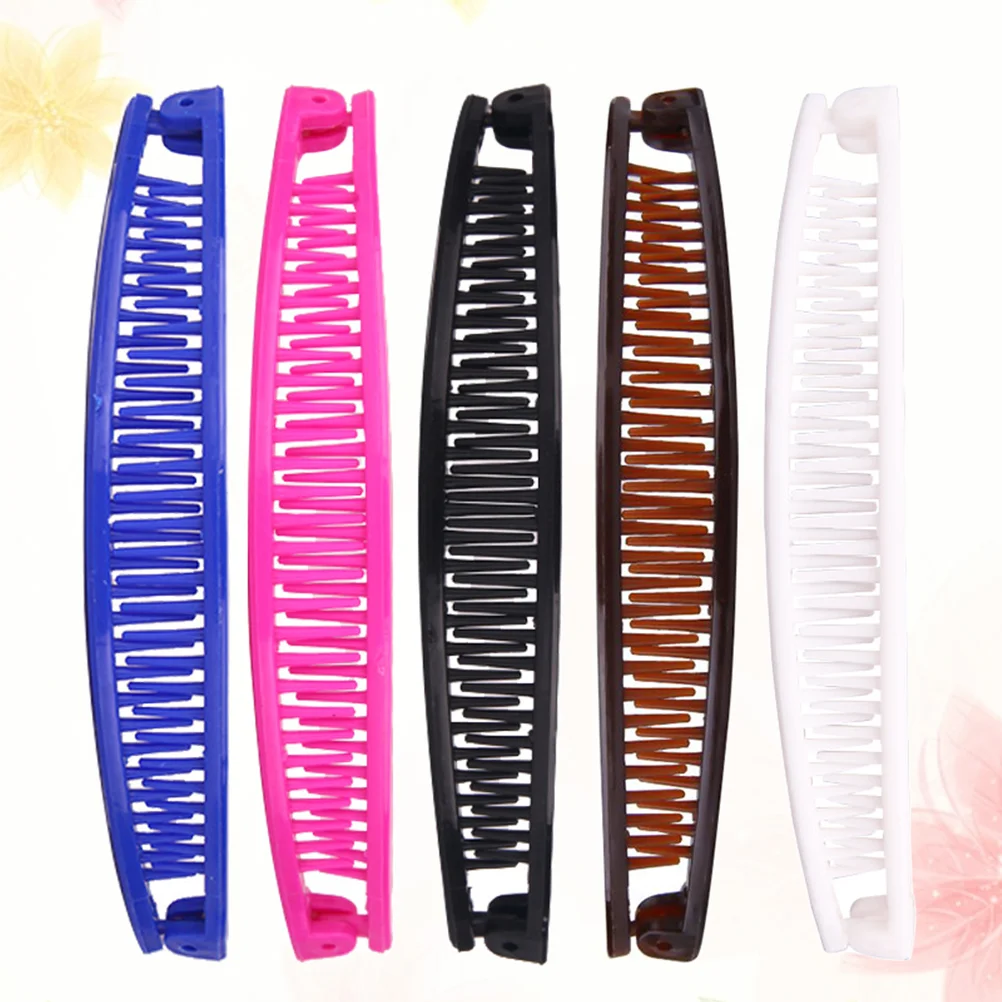 10 Pcs Bun Baby Clips for Hair Slim Banana Shape Comb Women Hairpins Ponytail Holder