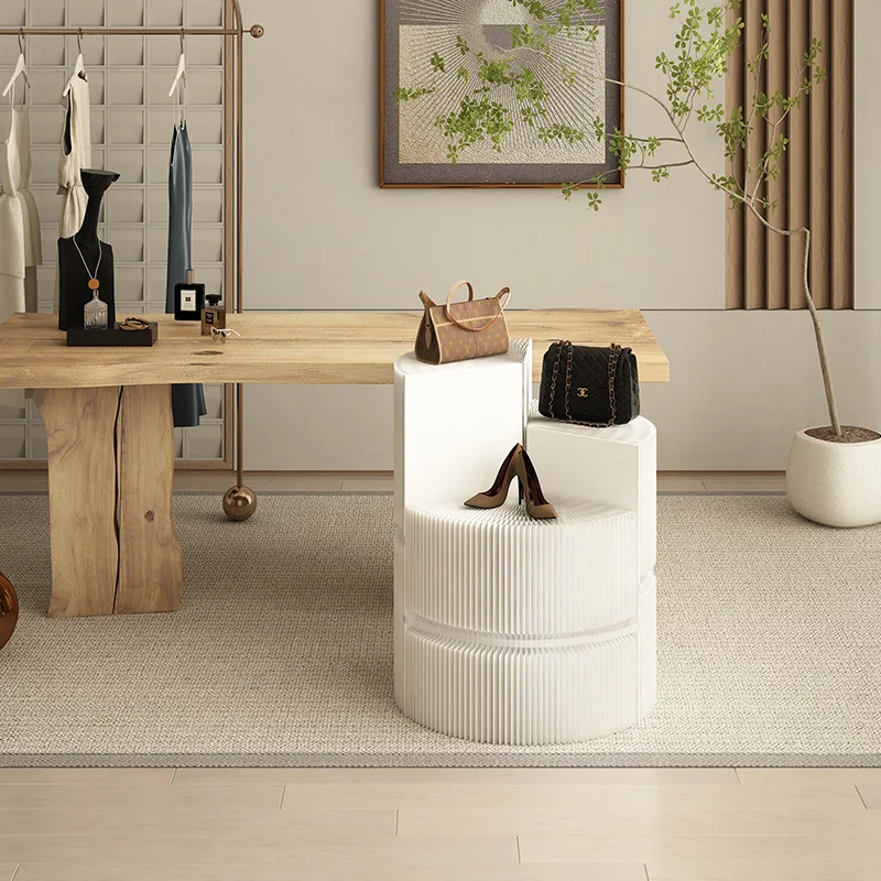 Exhibition stand in the island display stand Layered cylindrical table Circular table Product display stand