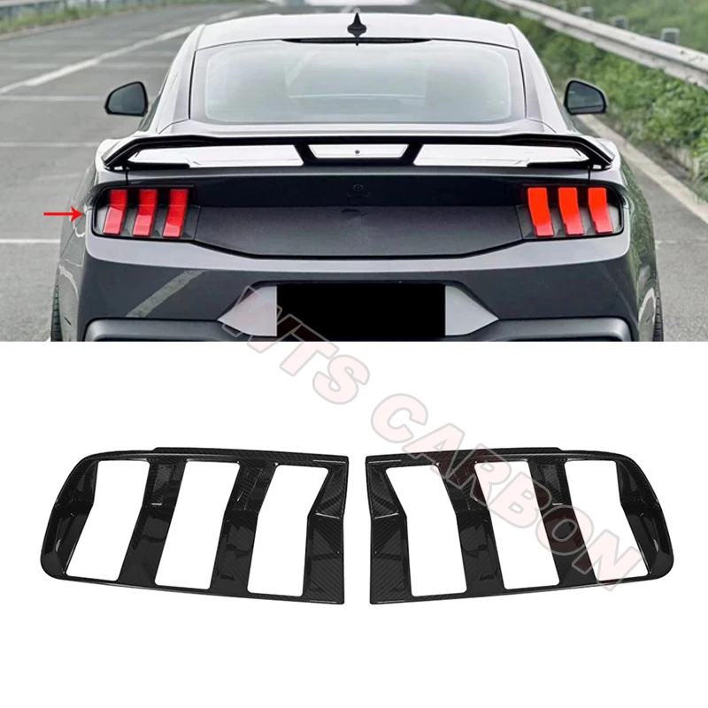 Car Accessories Real Carbon Fiber Tail Light Lamp Cover Trim for Ford Mustang S650 Dark Horse 2024up